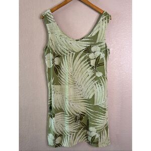 Vintage Jams World Palm Delight Hawaiian Dress L Rayon Made in Hawaii Tropical